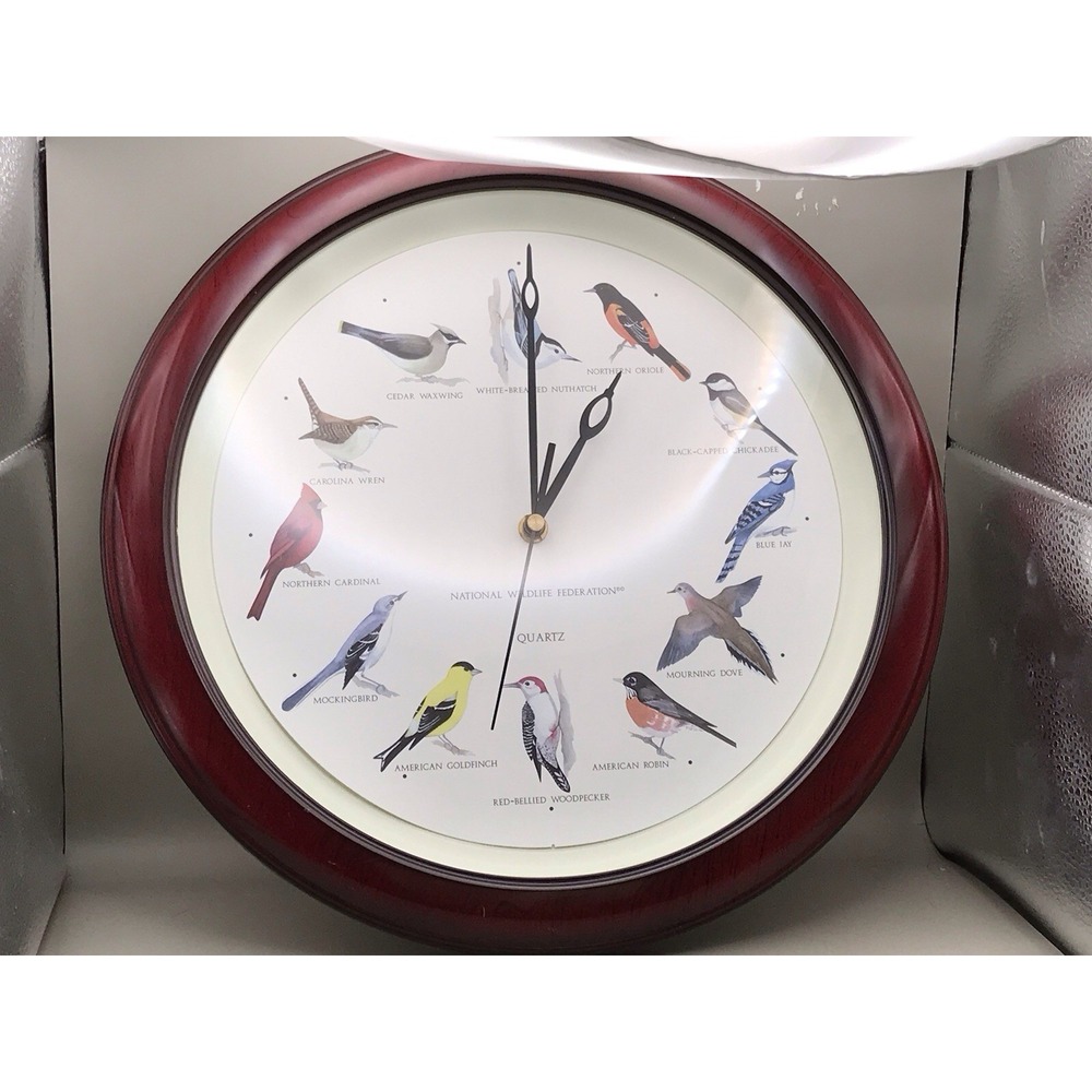 Audubon Clock With Chimes Of Bird Calls Tested Works - Picture 10 of 12